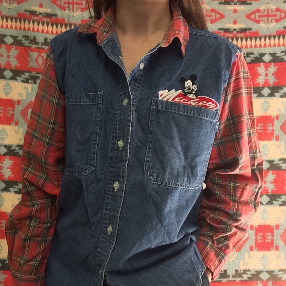 VTG. Mickey Mouse Denim Shirt